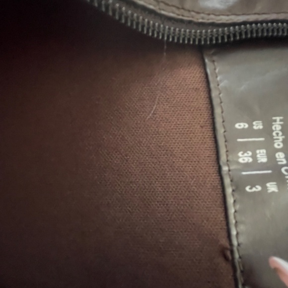 Brown with reddish hue colour knee high faux leather boots - Picture 7 of 10